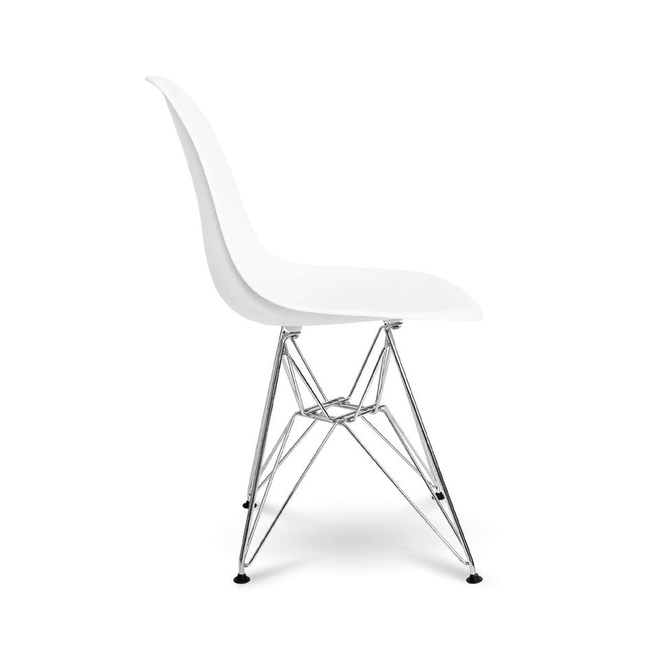 Cairo Chair - White Seat Chrome Base