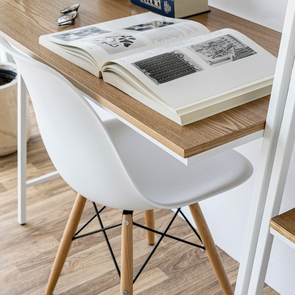 Cairo Chair - White Seat Wood Base
