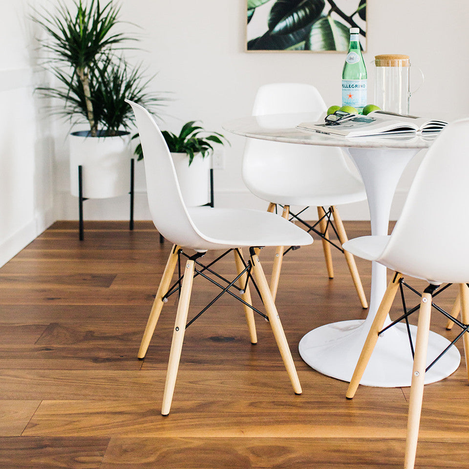 Cairo Chair - White Seat Wood Base