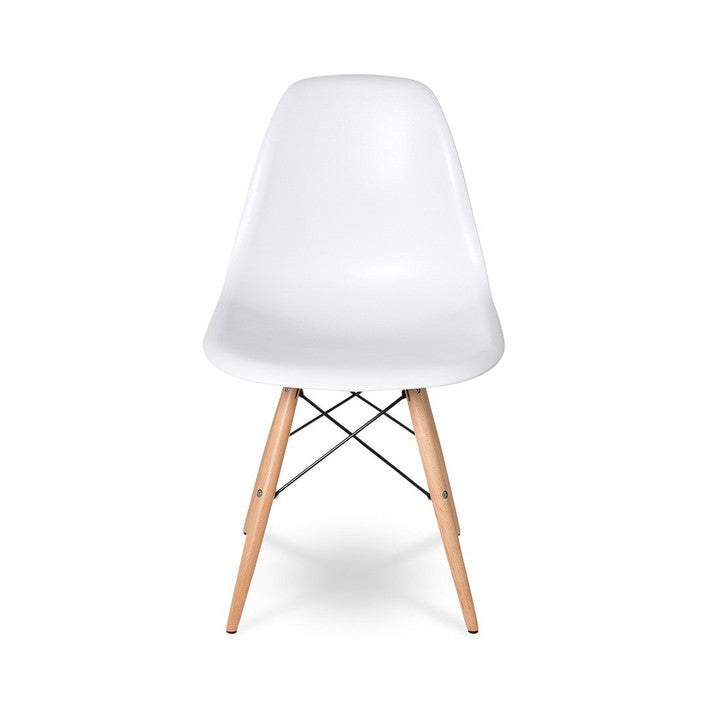 Cairo Chair - White Seat Wood Base