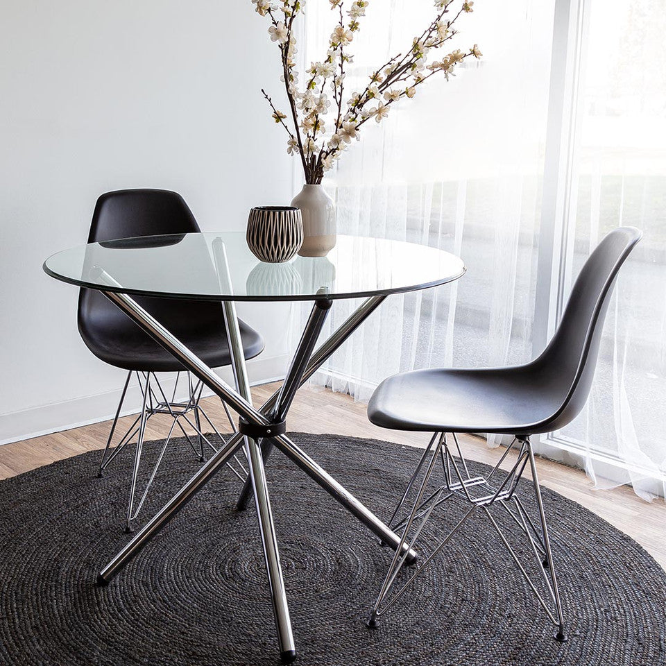 Cairo Chair - Black Seat Chrome Base