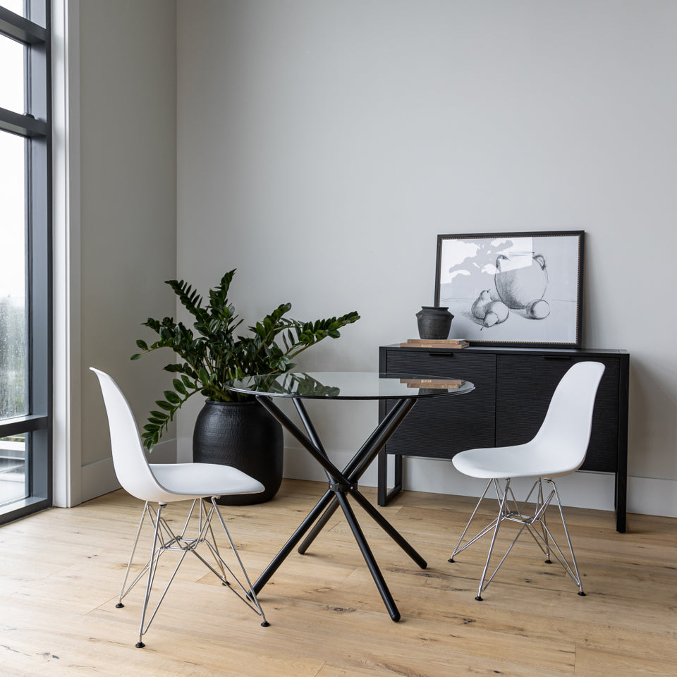 Cairo Chair - White Seat Chrome Base