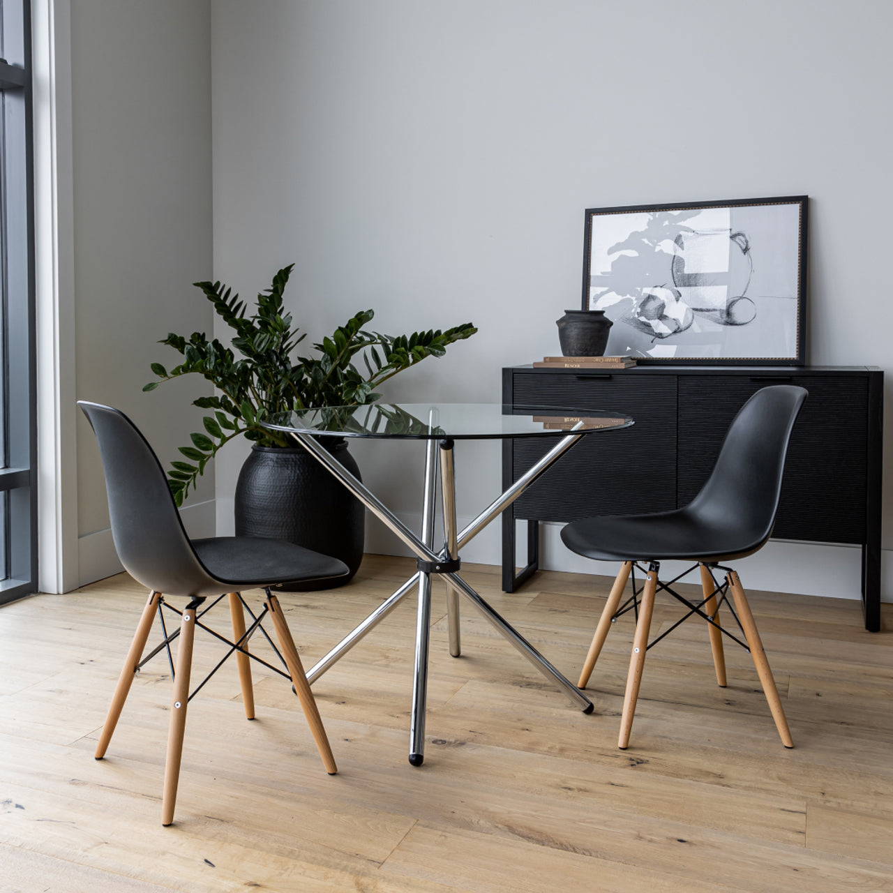 Cairo Chair - Black Seat Wood Base