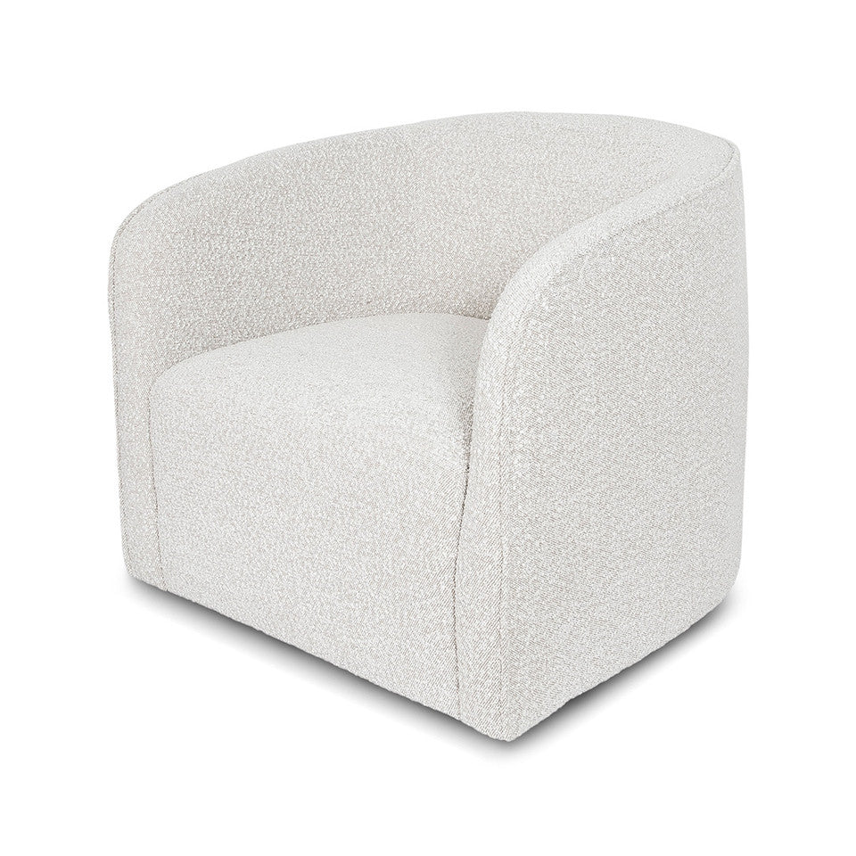 Evita Swivel Chair - Off-White Boucle