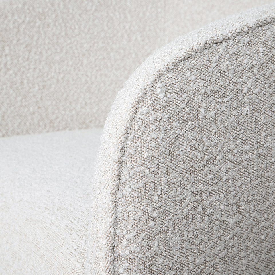 Evita Swivel Chair - Off-White Boucle