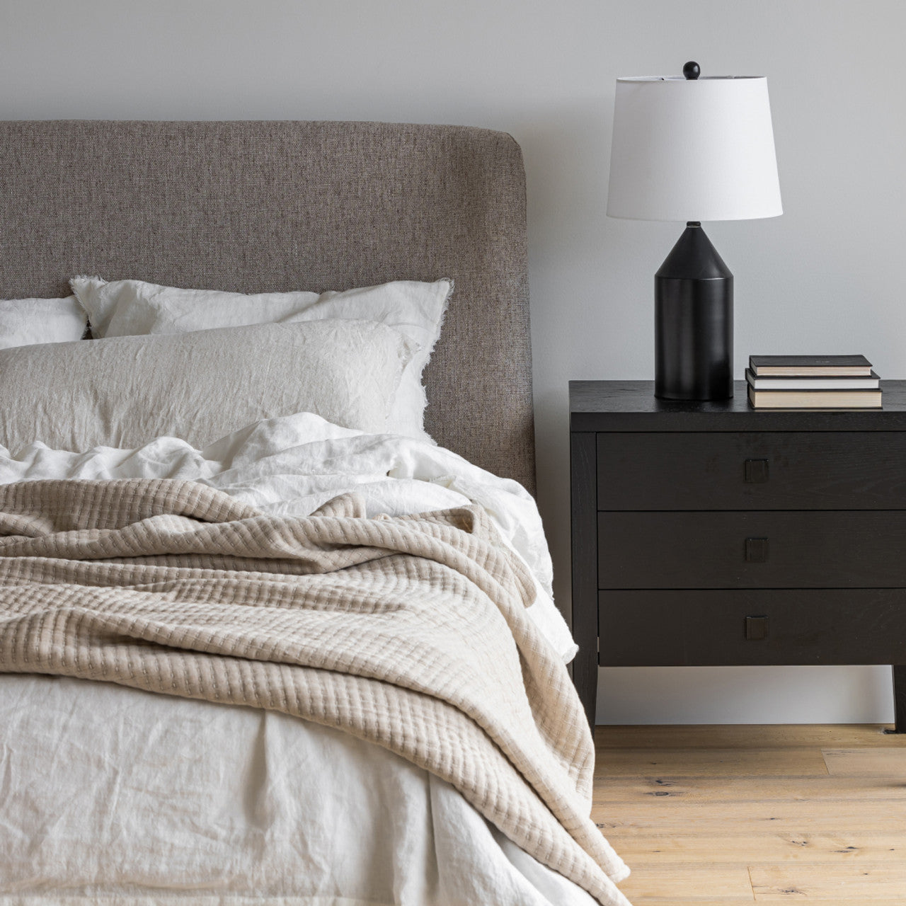 Faye King Bed Short - Perfect Taupe