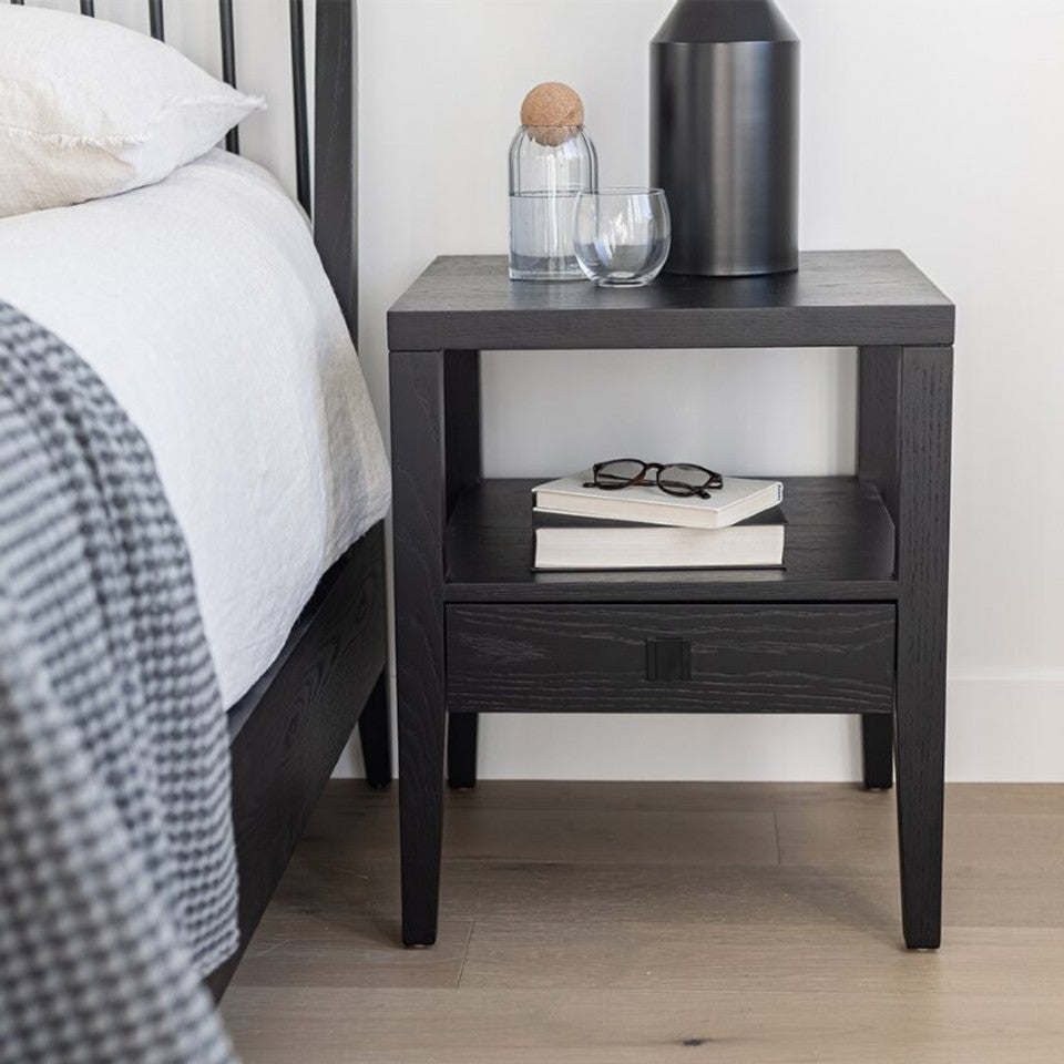 Hara 1 Drawer Accent Table - Black