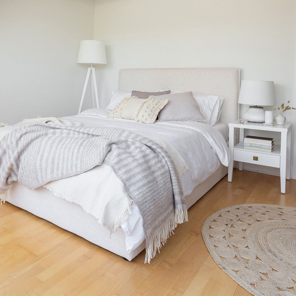 Julia King Bed - Cream