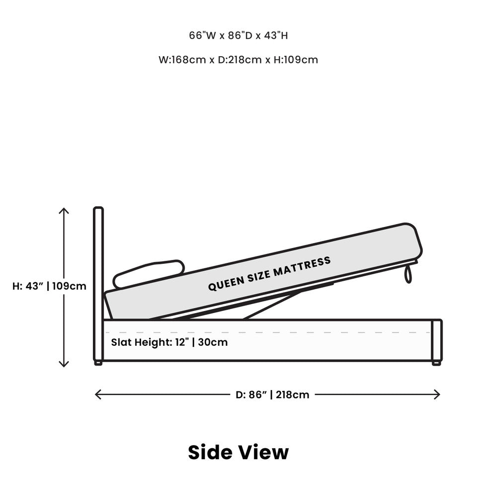 Justin Queen Storage Bed - Greige