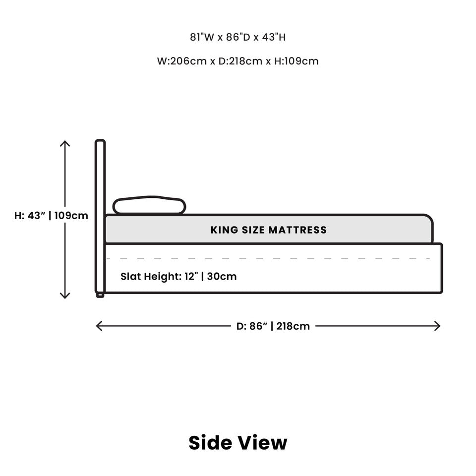 Justin King Bed - Greige