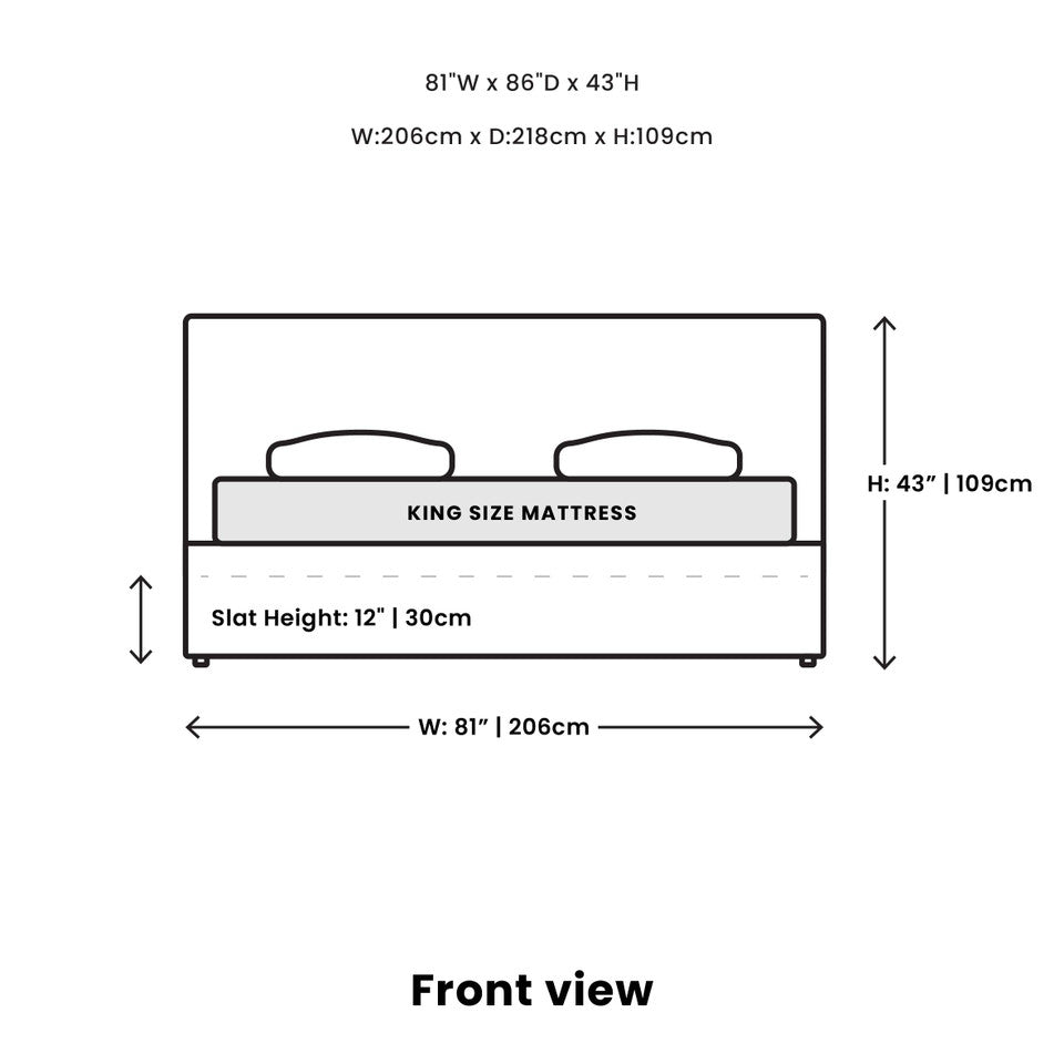 Justin King Storage Bed - Greige