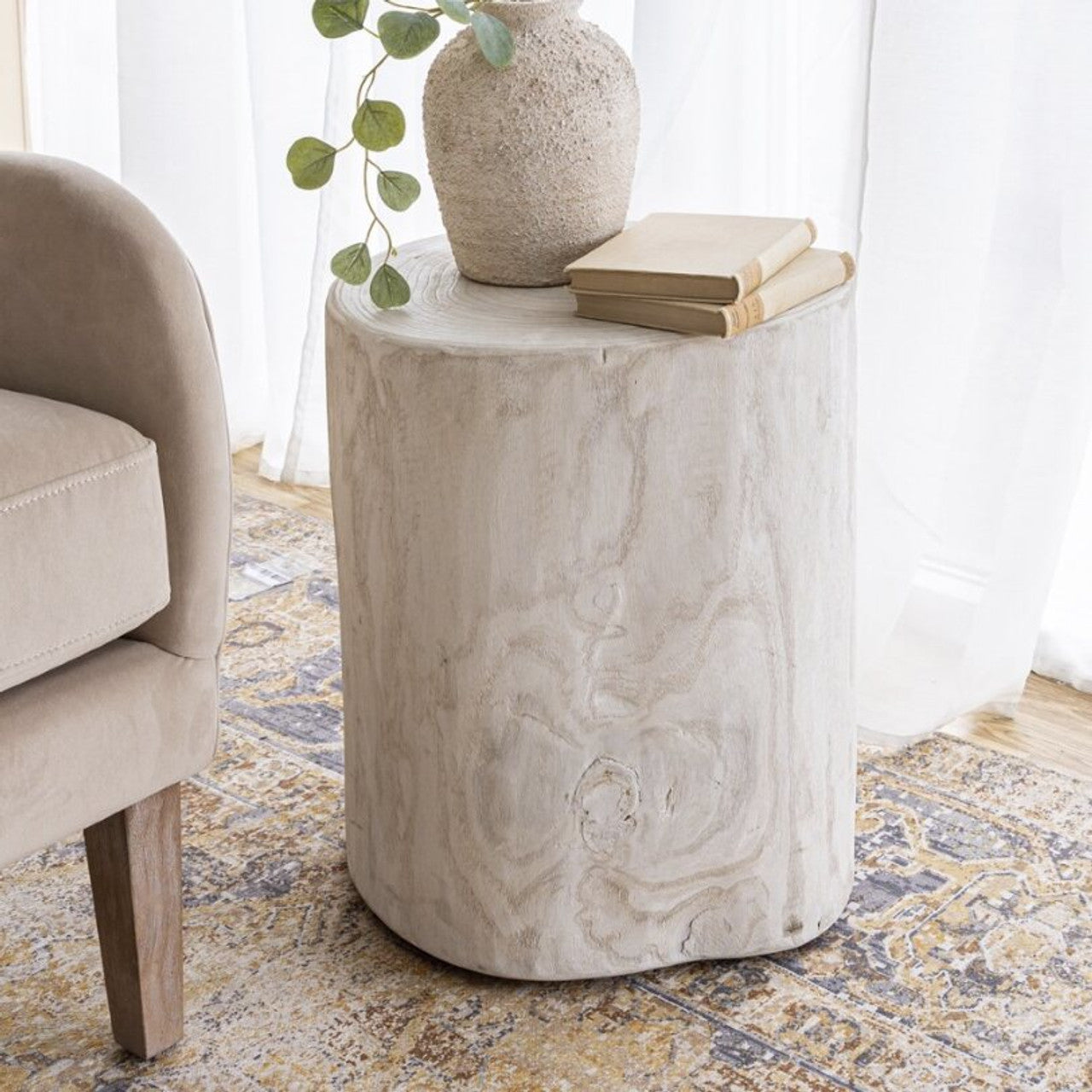 Nova Wide 16" Stump - Round - White