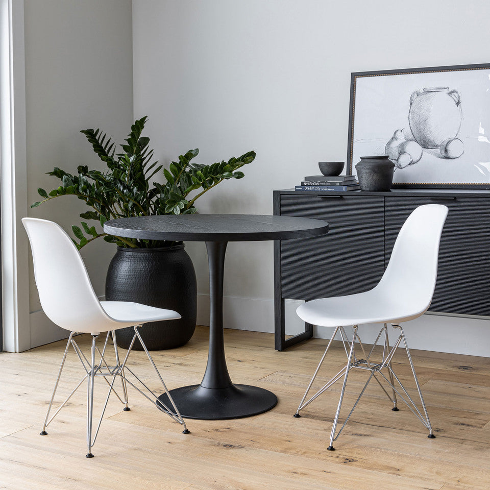 Cairo Chair - White Seat Chrome Base