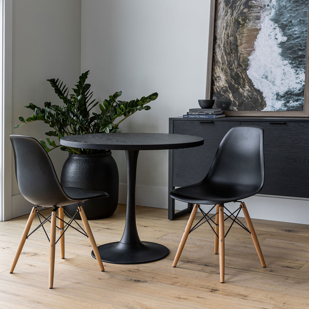 Cairo Chair - Black Seat Wood Base