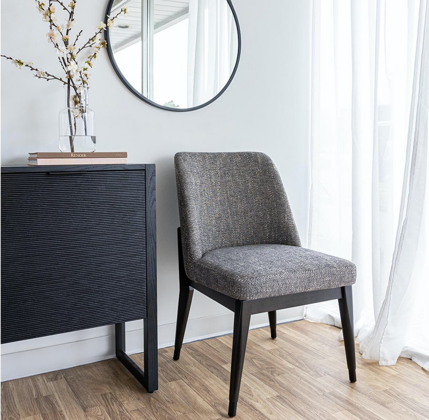 Fawcett Dining Chair - Dark Base - Pepper
