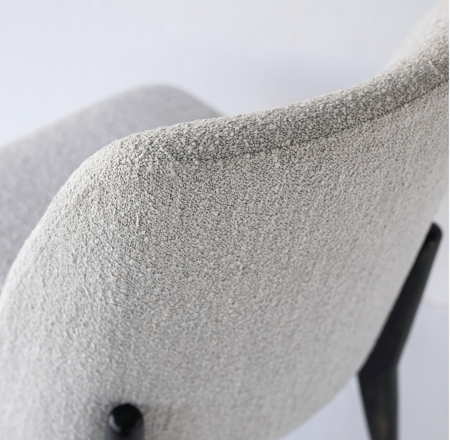 Fawcett Dining Chair - Dark Base - Taupe Boucle