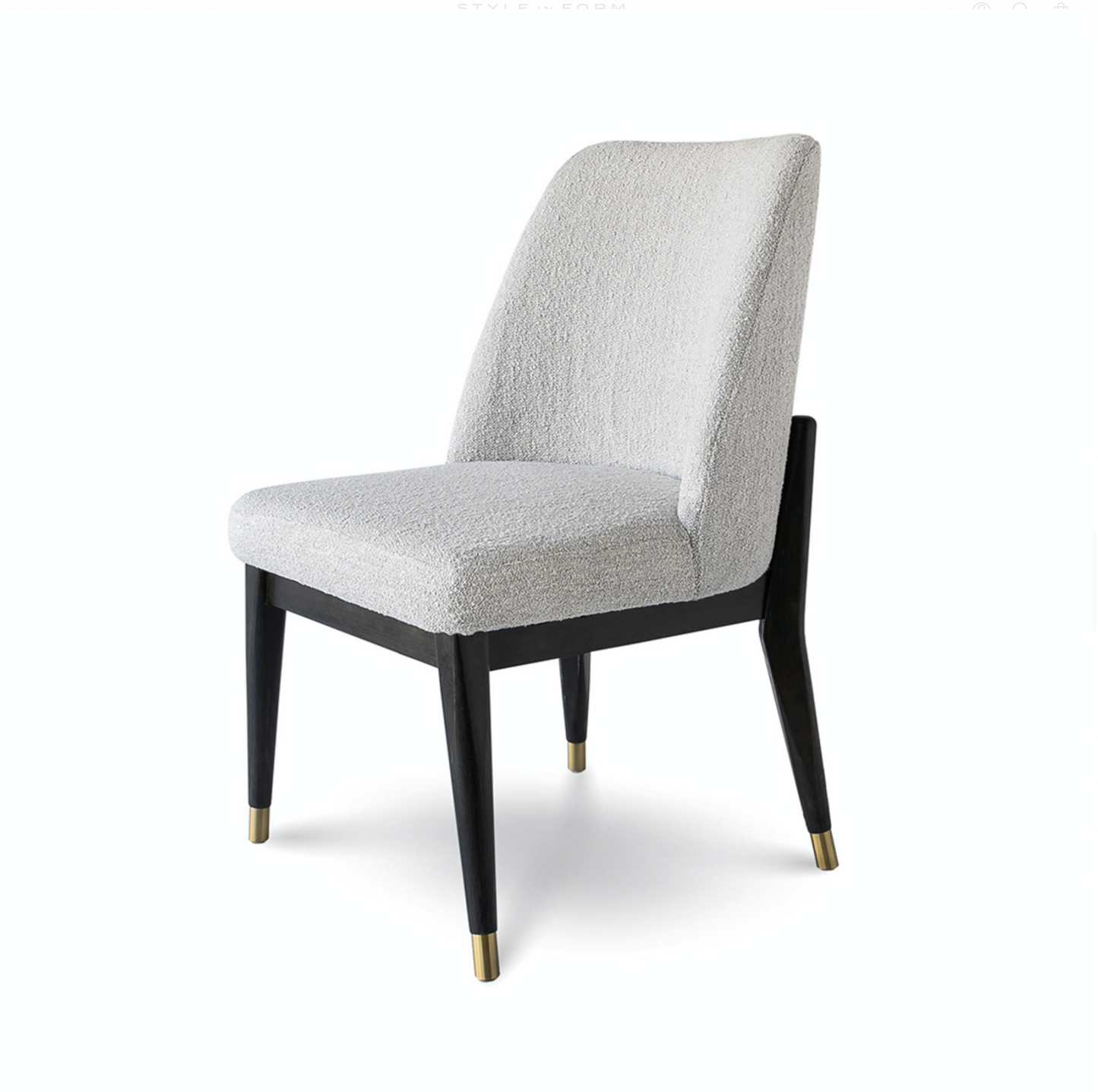 Fawcett Dining Chair - Dark Base - Taupe Boucle