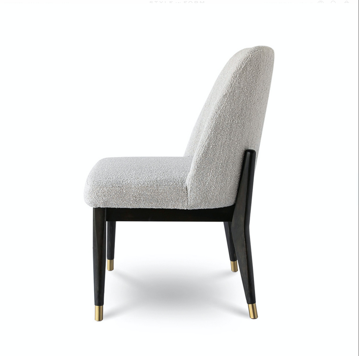Fawcett Dining Chair - Dark Base - Taupe Boucle
