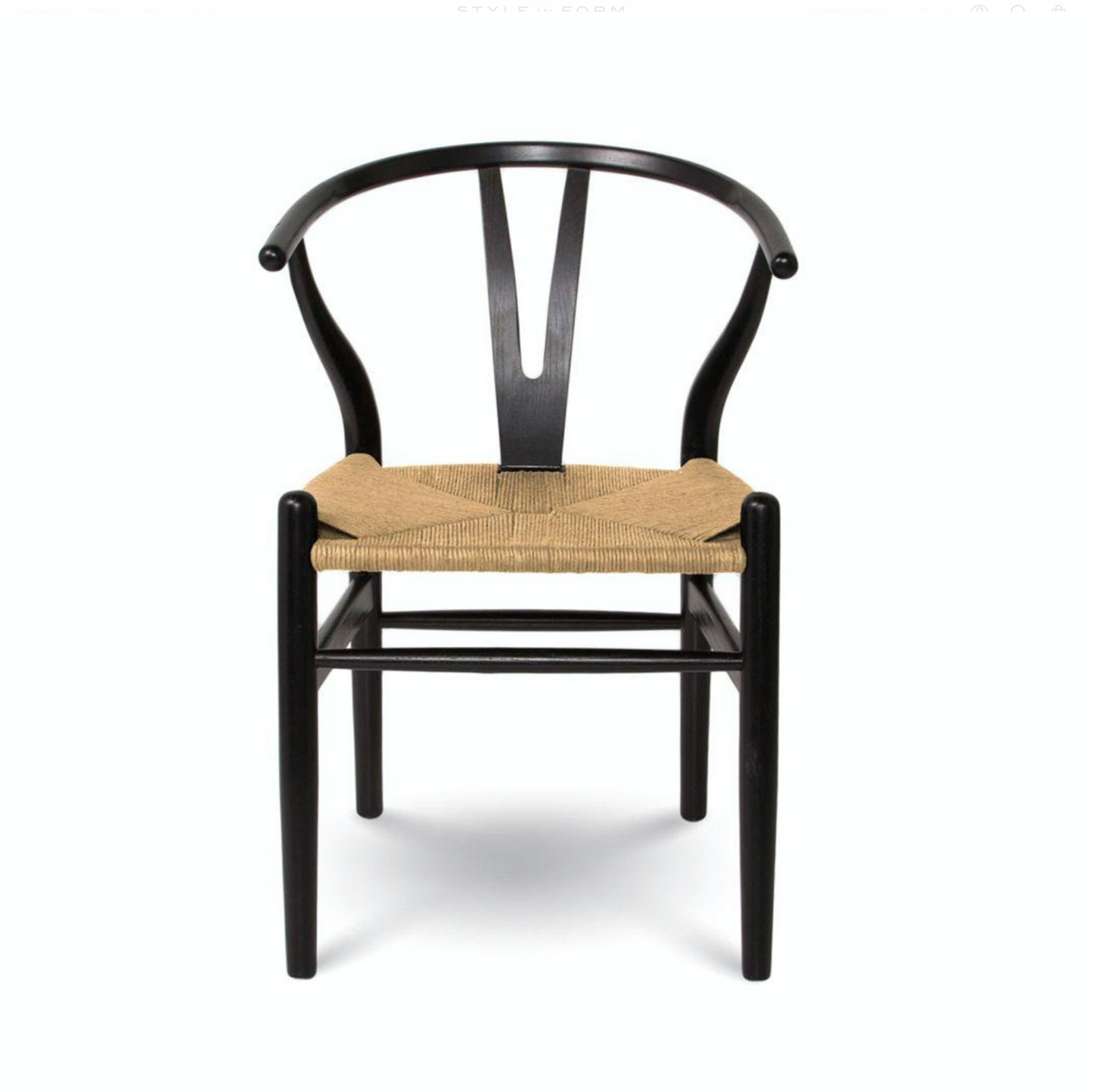 Frida Dining Chair - Black with Natural Seat