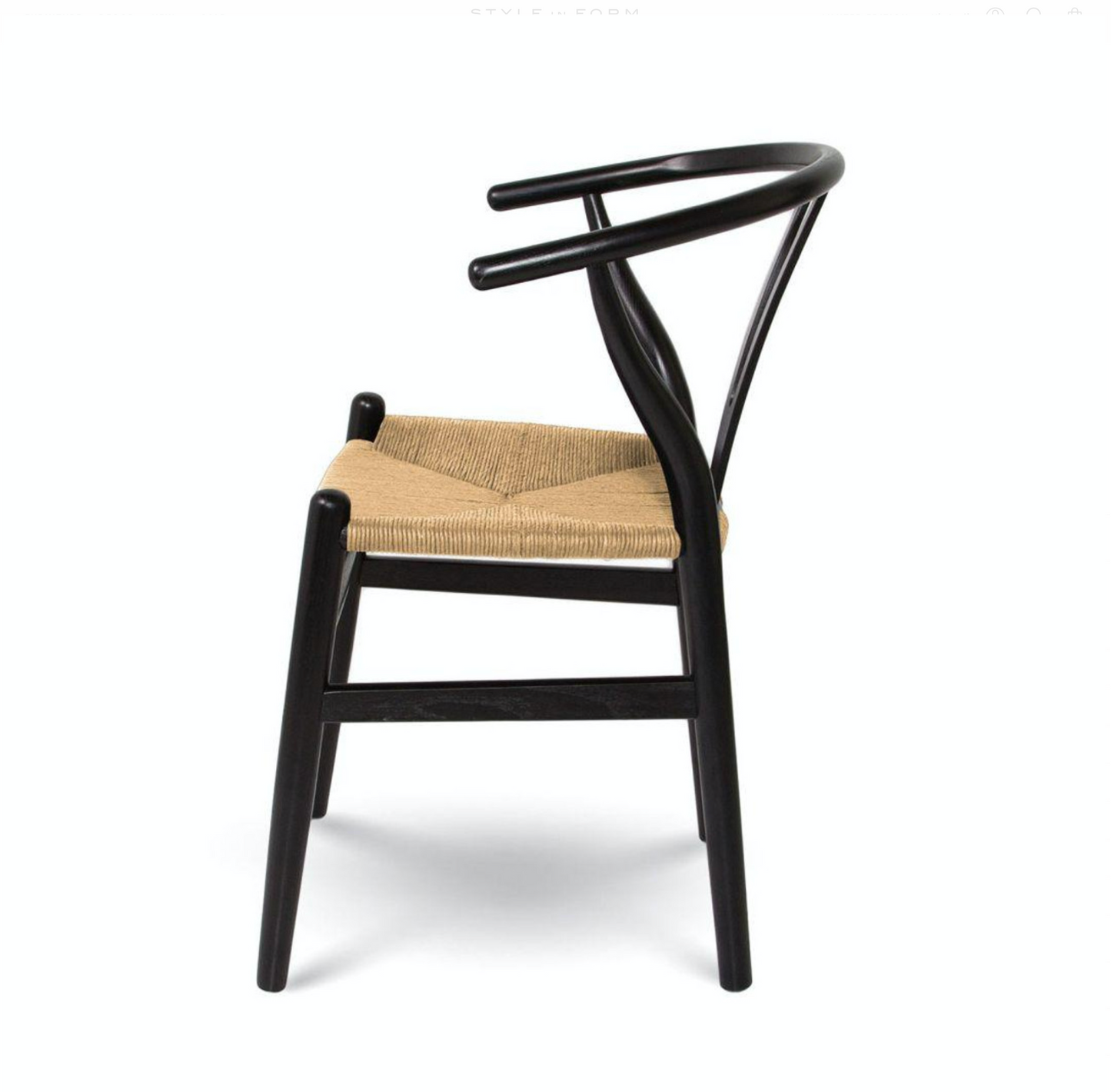Frida Dining Chair - Black with Natural Seat