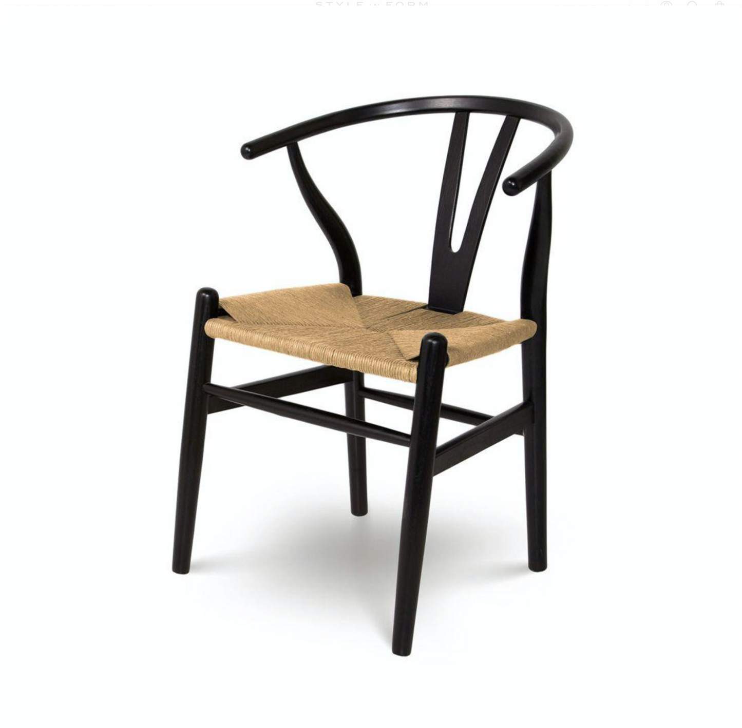 Frida Dining Chair - Black with Natural Seat