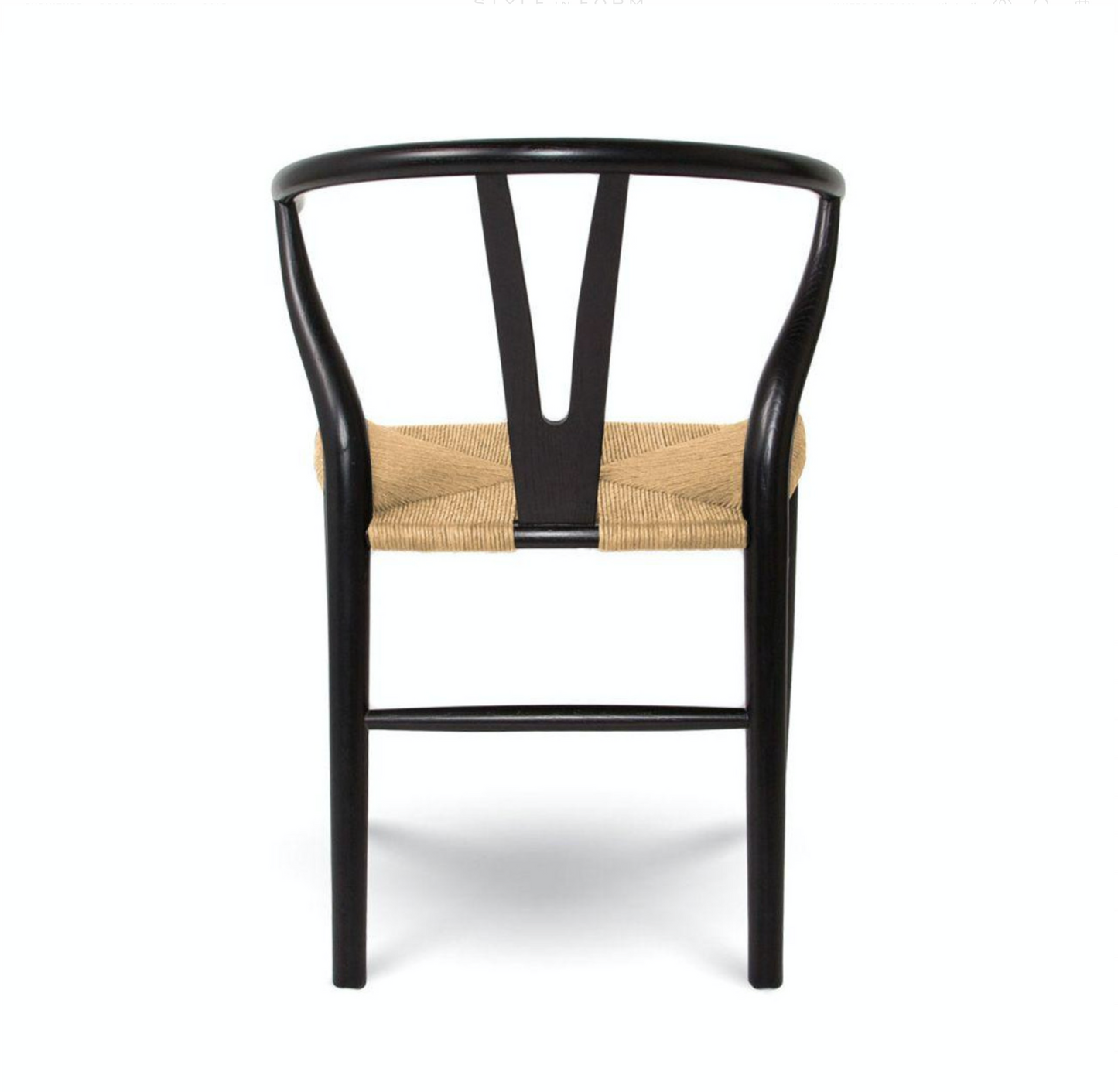 Frida Dining Chair - Black with Natural Seat