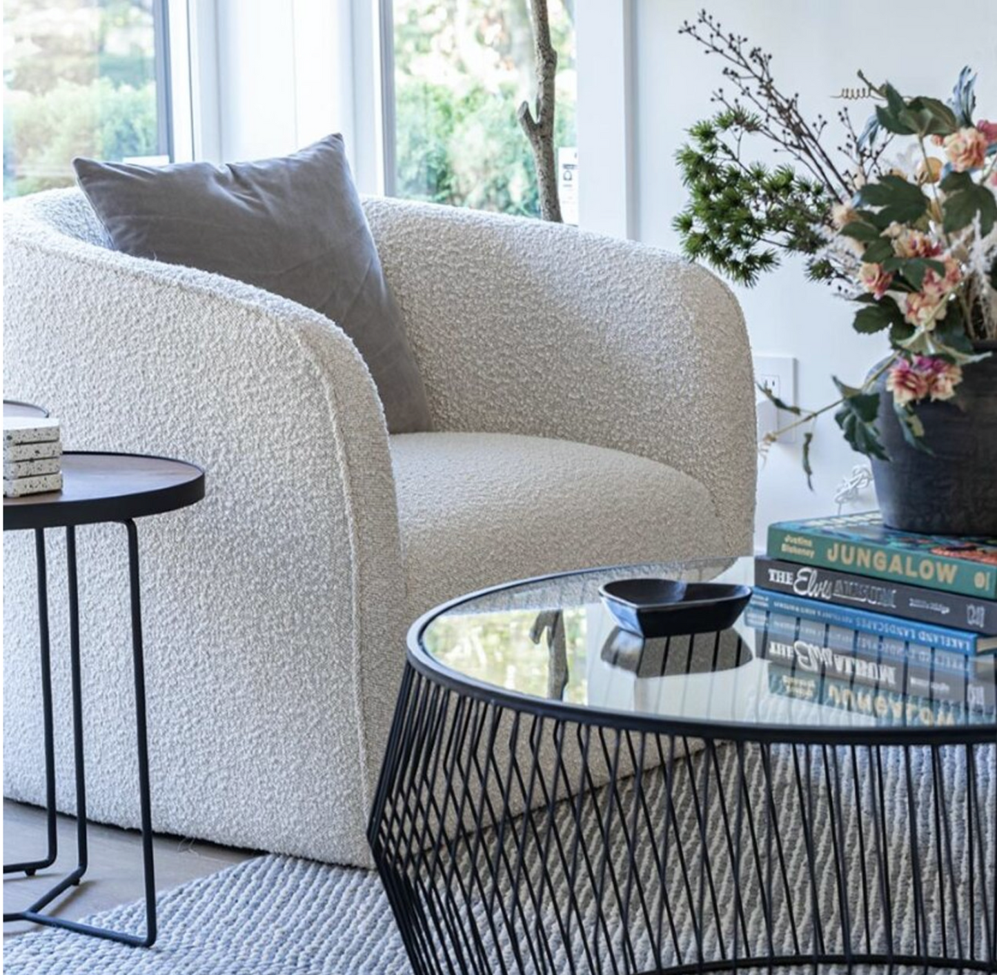 Evita Chair - Cream Boucle