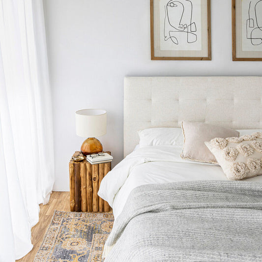 June King Bed - Cream