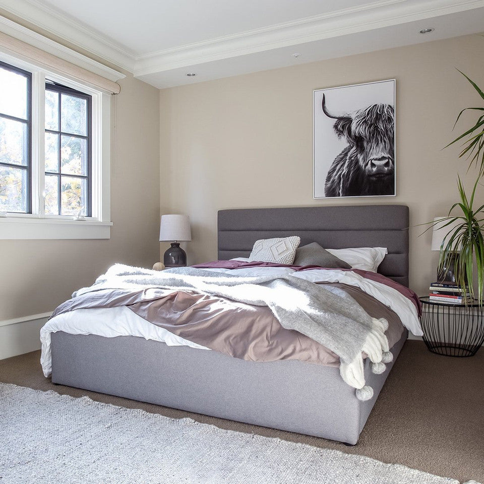 Justin Double Bed - Greige