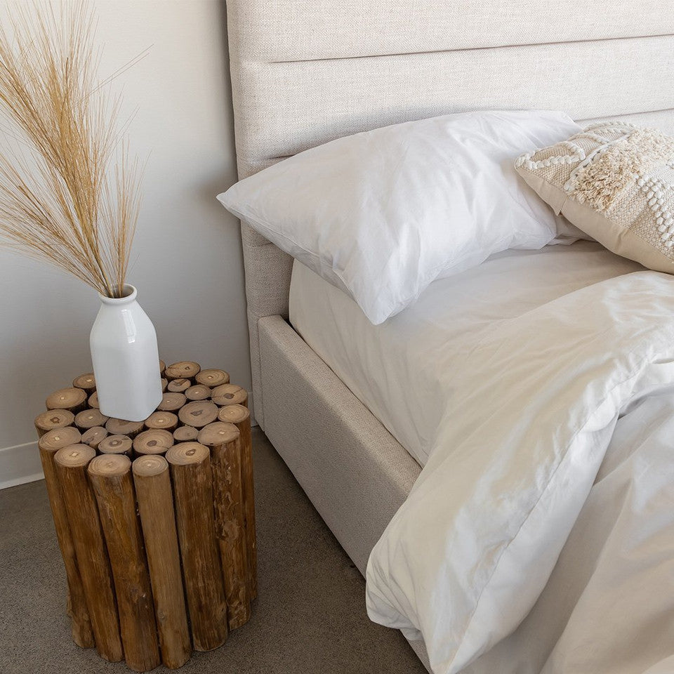 Justin Double Bed Tall - Cream