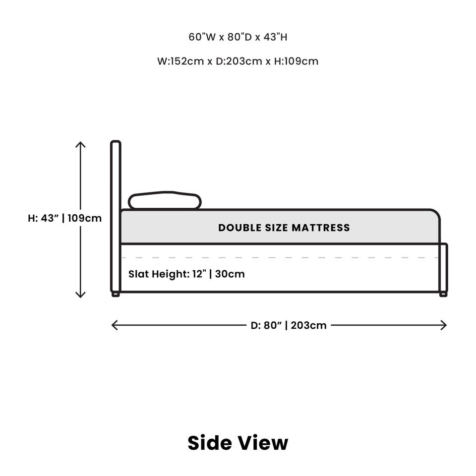 Justin Double Bed - Greige