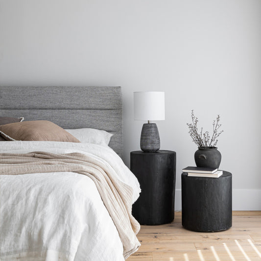 Justin King Bed - Stone