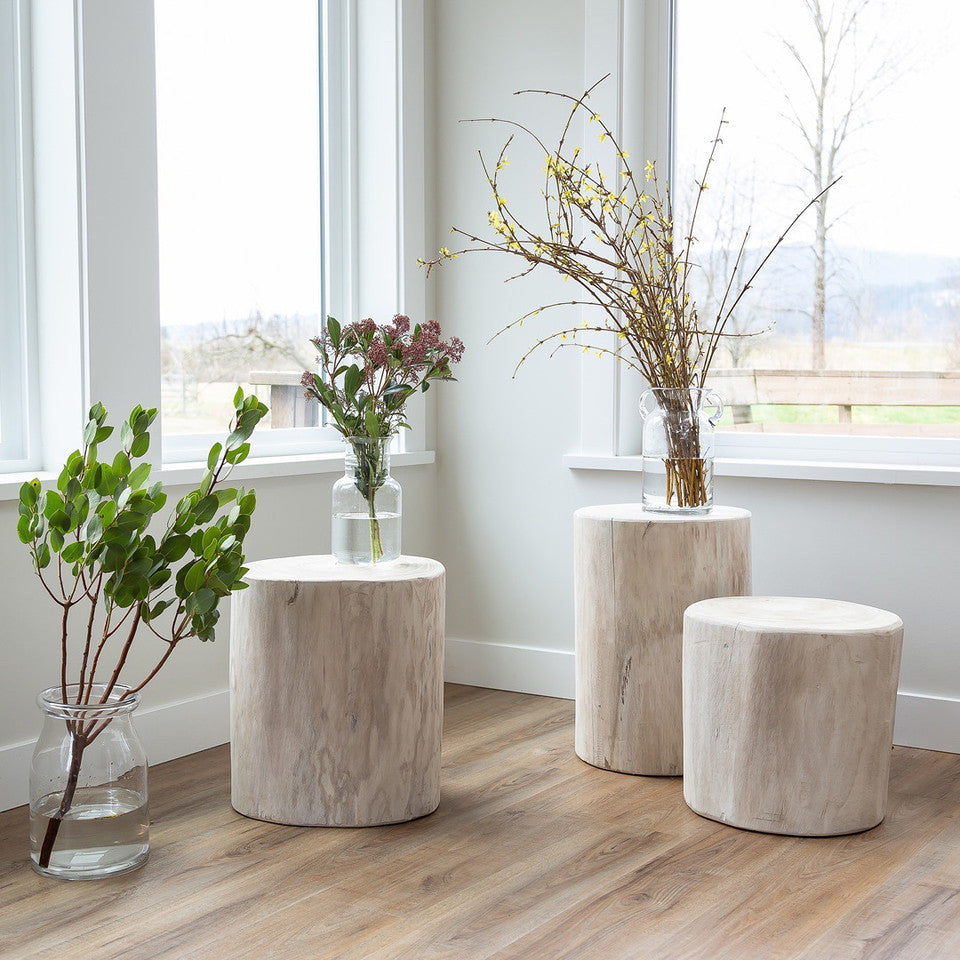 Nova Wide 21" Stump - Round - White